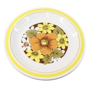 Vintage Nikko Ironstone 11" Yellow Floral Plate MCM Mid Century Modern